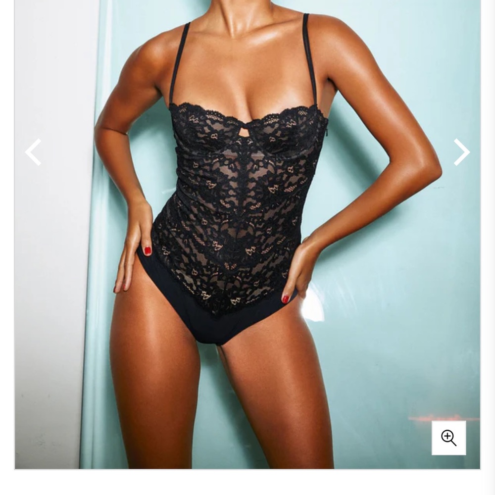 Fleur Du Mal Black Lace Bodysuit